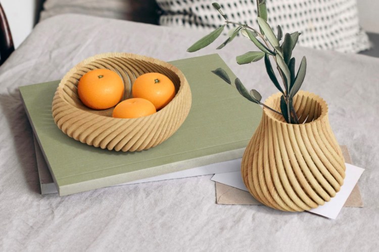 3D printed wood waste homeware Vine