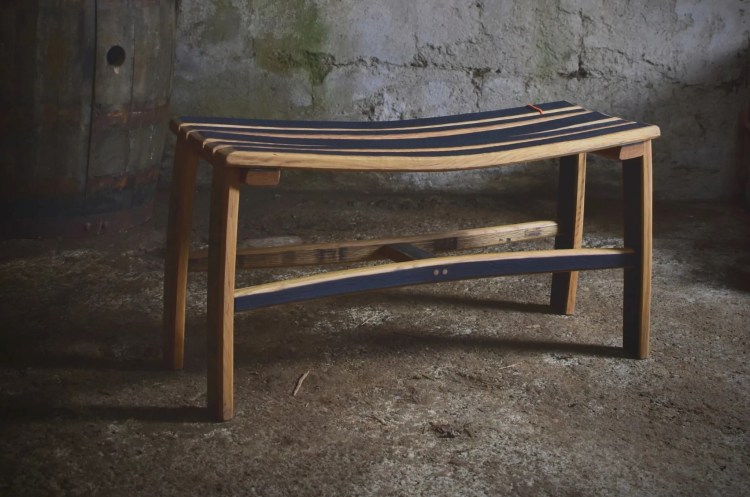 Bench made from whiskey Barrel 